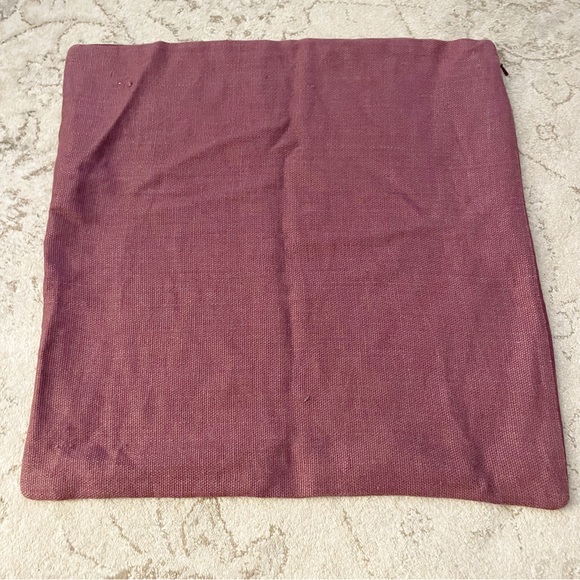 Indigo Linen Toss Pillow Cover in Berry Colour Size 20” x 20” square - Picture 6 of 6